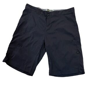 Black Nylon Mid Length Mid Rise Hiking Athletic Casual Short M